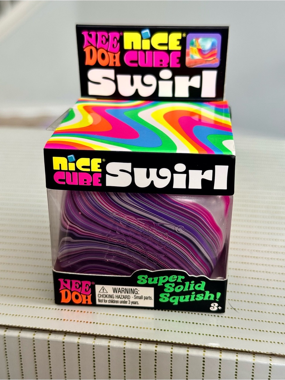 NeeDoh PINK & PURPLE SWIRL Nice Cube NIB Super Solid Squish ~ SHIPS FAST! VIRAL